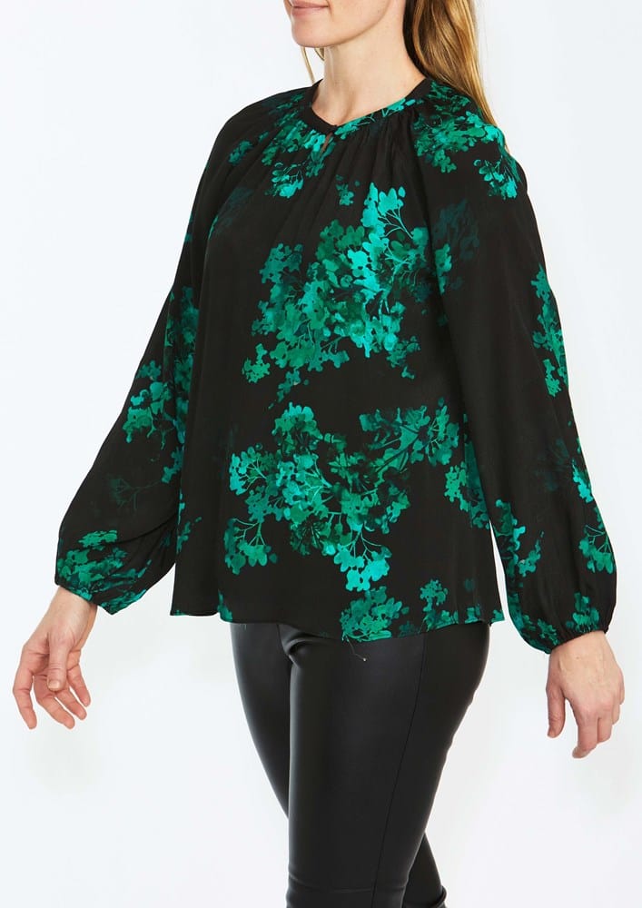 Load image into Gallery viewer, Pingpong Womens Winter Garden Blouse - Emerald
