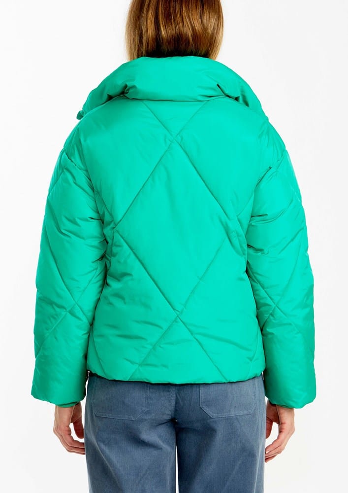 Load image into Gallery viewer, Ping Pong Womens Crop Puffer Jacket - Emerald
