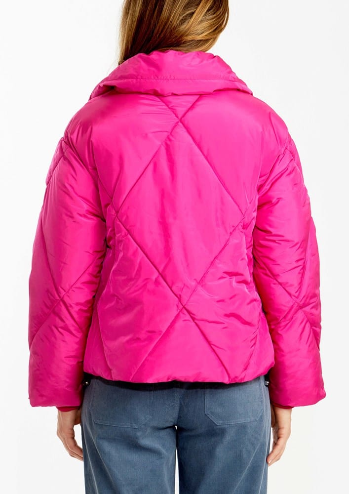Load image into Gallery viewer, Ping Pong Womens Crop Puffer Jacket - Fuchsia

