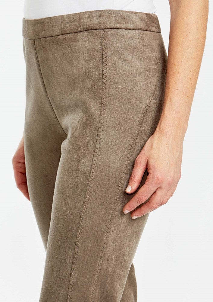 Load image into Gallery viewer, Ping Pong Womens Faux Suede Leggings - Taupe
