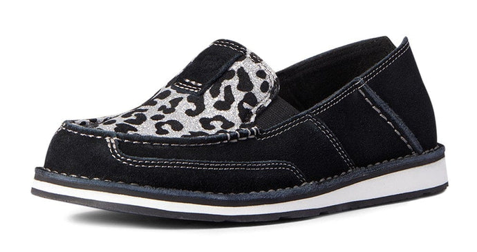 Ariat Womens Cruiser - Black Suede/Silver Leopard