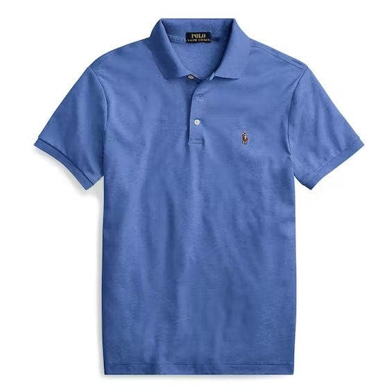 Ralph Lauren Mens Slim Fit Pima Polo Shirt - Blue