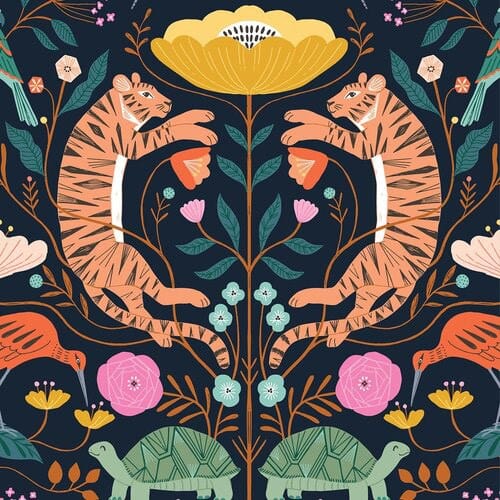 Dashwood Studios Our Planet Fabric - Tigers on Dark - 1m