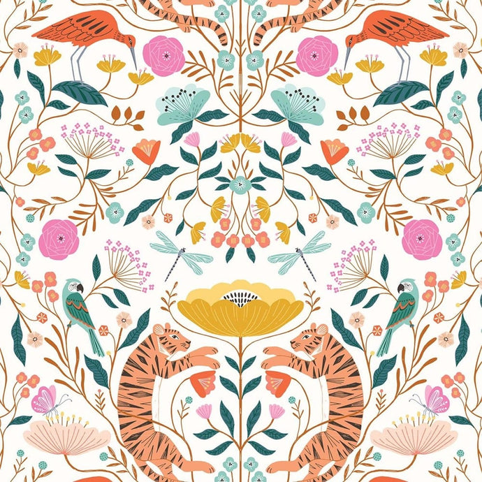 Dashwood Studios Our Planet  Fabric - Tigers White - 1m