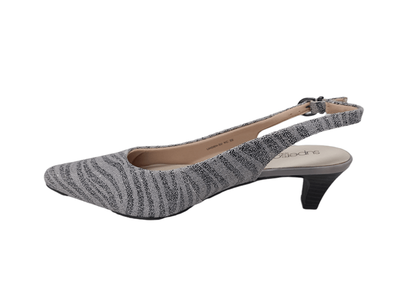 Load image into Gallery viewer, Supersoft Womens Grey Zebra Stringray Leather Heels
