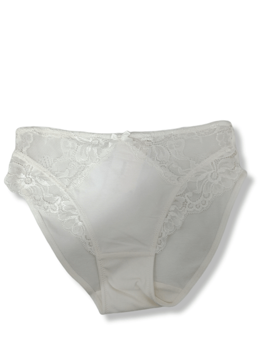 Kayser Lace Stretch Cotton Hicut Brief White
