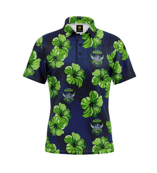 NRL Mens Aloha Golf Polo Shirt - Raiders
