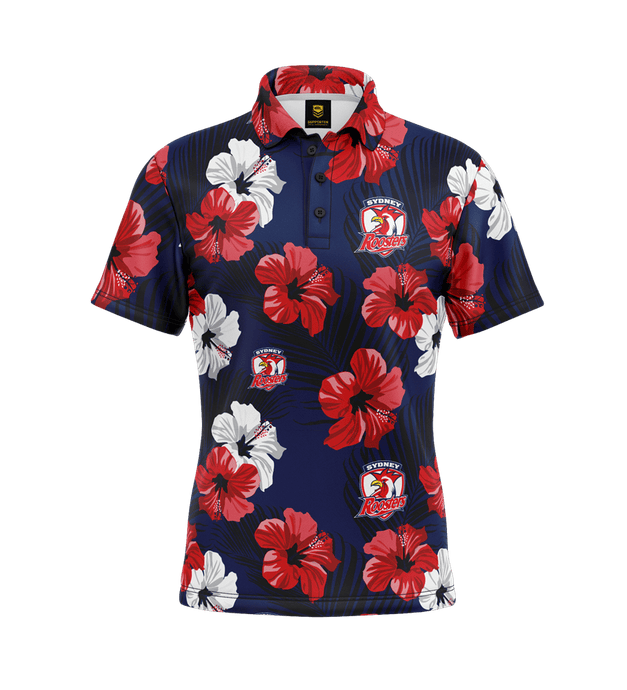 NRL Mens Aloha Golf Polo Shirt - Roosters