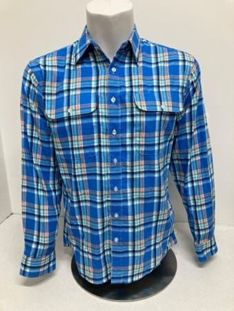 Load image into Gallery viewer, Bisley Mens Winterweight Open Front Large Royal Check Shirt
