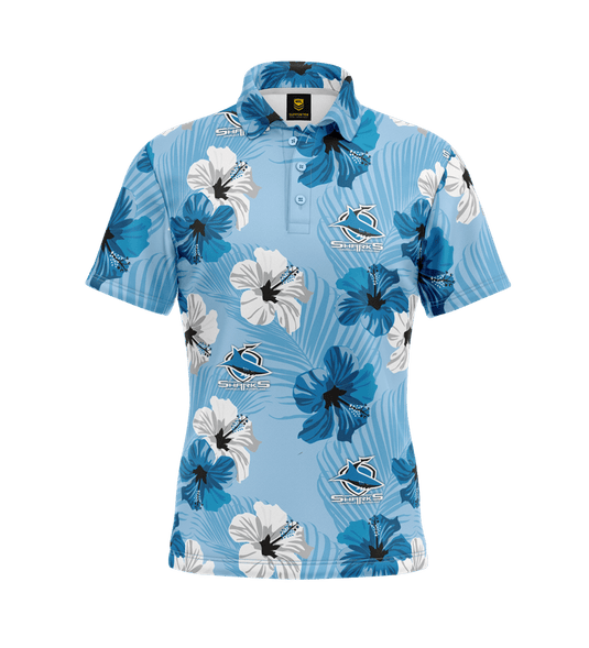 NRL Mens Aloha Golf Polo Shirt - Sharks