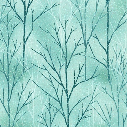 Robert Kaufman A Walk on the Path Fabric - Teal Branches - 1m