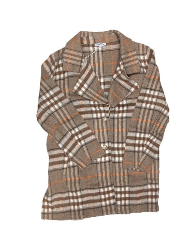 Load image into Gallery viewer, See Saw Womens Brushed Wool Check 2 Button Coat
