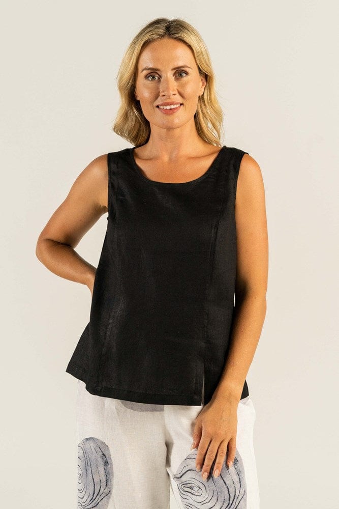 Load image into Gallery viewer, See Saw Womens 100% Linen Shell Top With Split
