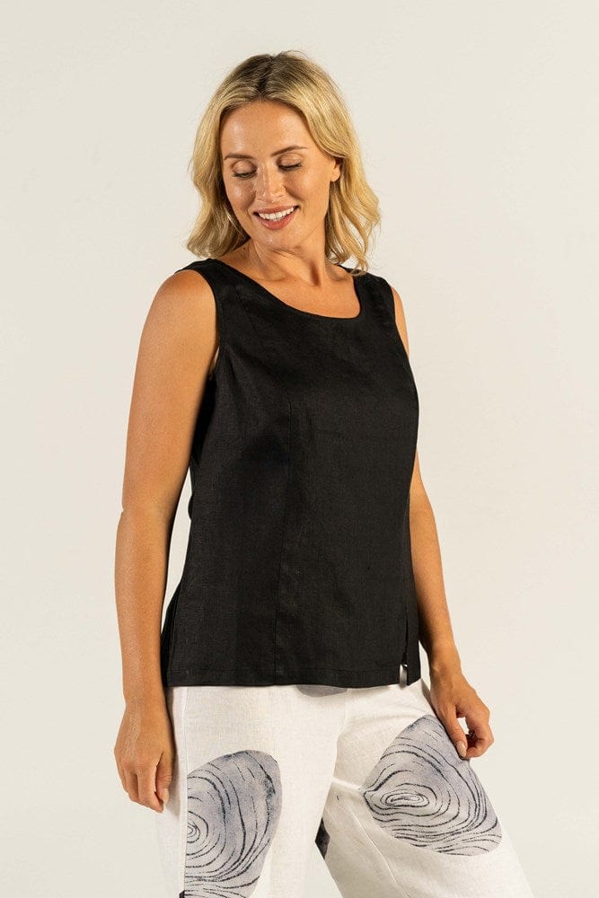 Load image into Gallery viewer, See Saw Womens 100% Linen Shell Top With Split
