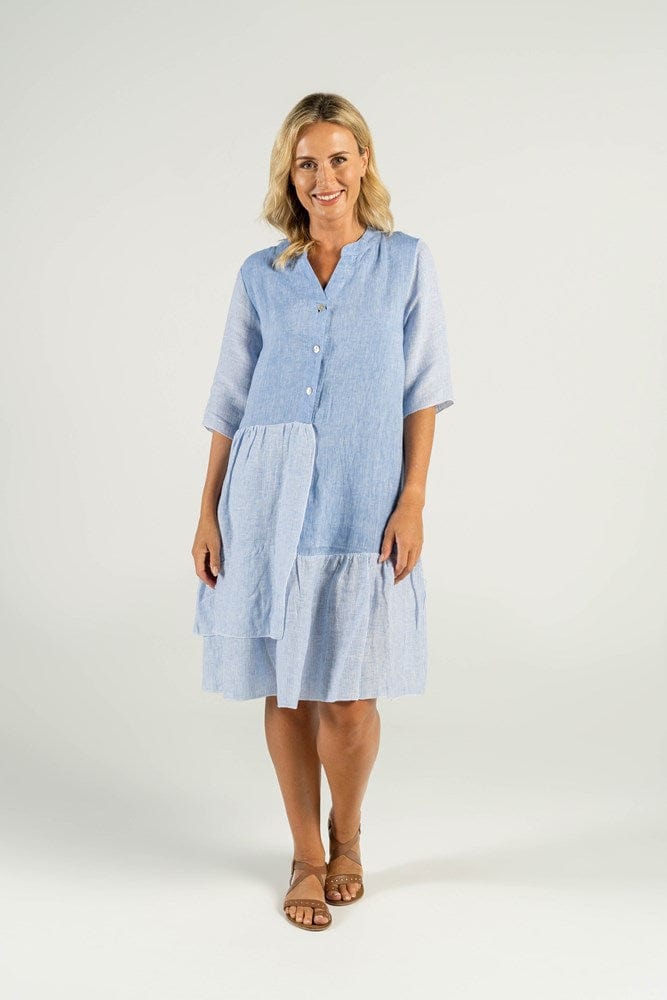 Load image into Gallery viewer, See Saw Womens Fine Linen Layered Dress
