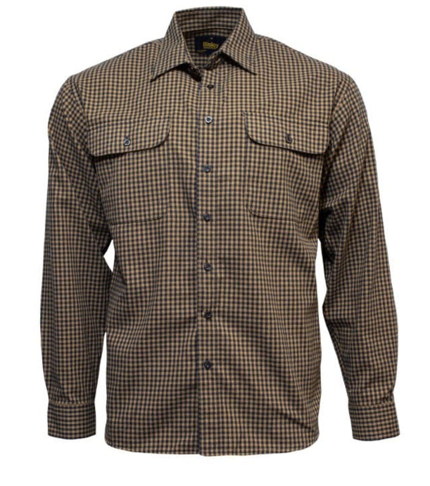 Bisley Mens Brushed Cotton Shirt - Brown