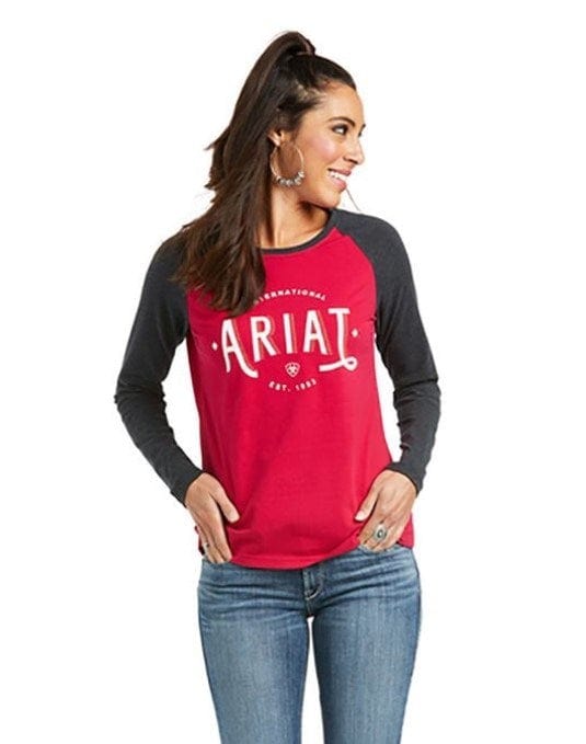 Load image into Gallery viewer, Ariat Womens Real Loop Baseball LS T-Shirt
