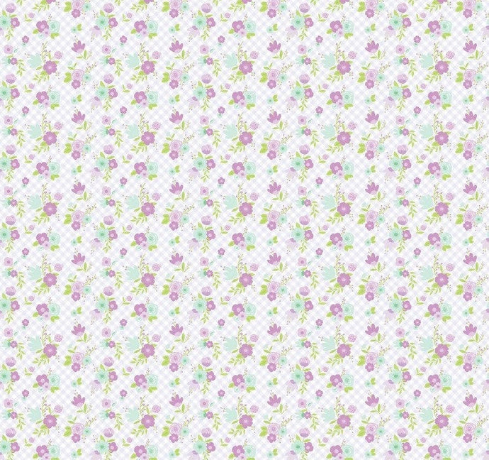 Devonstone Collection Floral Gingham in Lilac