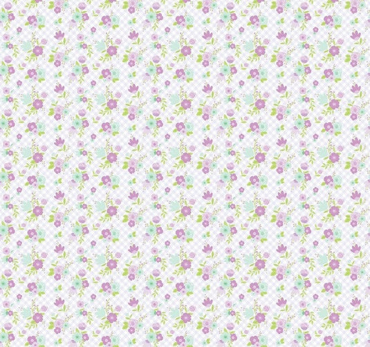 Devonstone Collection Floral Gingham in Lilac