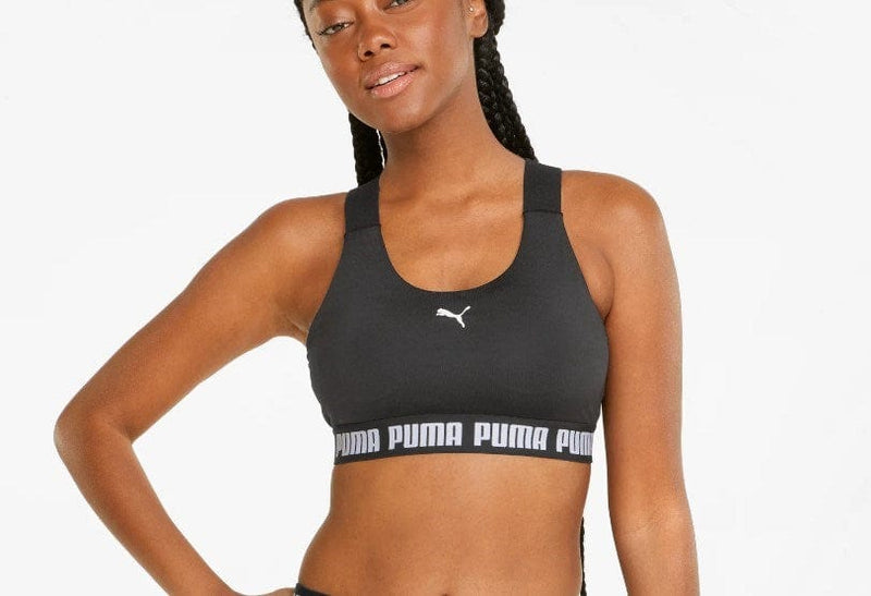 Load image into Gallery viewer, Puma Womens BMid Impact Feel It Bra Puma Black
