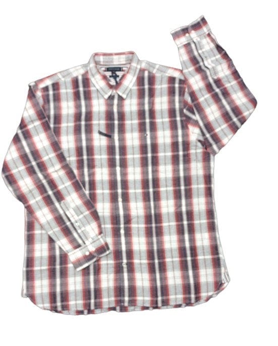 Tommy Hilfiger Mens Cotton Linen Shaded CHK RF Shirt