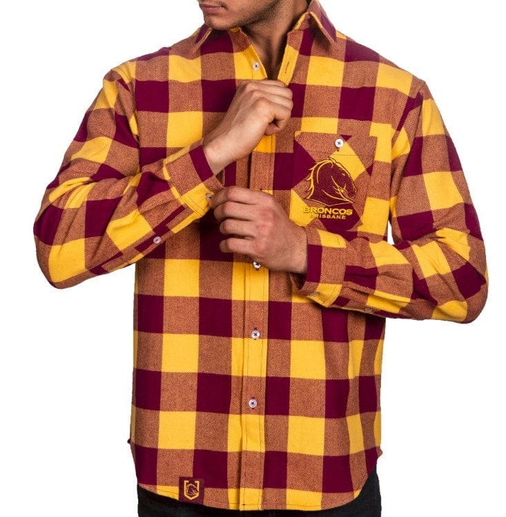 Load image into Gallery viewer, NRL Broncos &#39;Lumberjack&#39; Flannel Shirt
