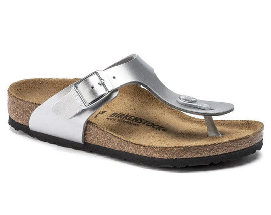 Birkenstock Gizeh Big Kids Metallic Silver Birko-Flor