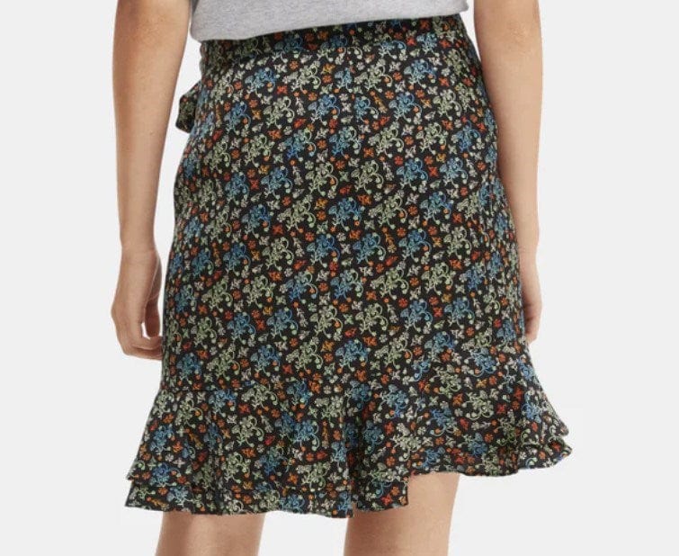 Load image into Gallery viewer, Scotch &amp; Soda Womens Printed Wrap-Over Mini Skirt
