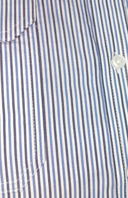 Pilbara Mens Stripe Dual Pocket Long Sleeve Shirt