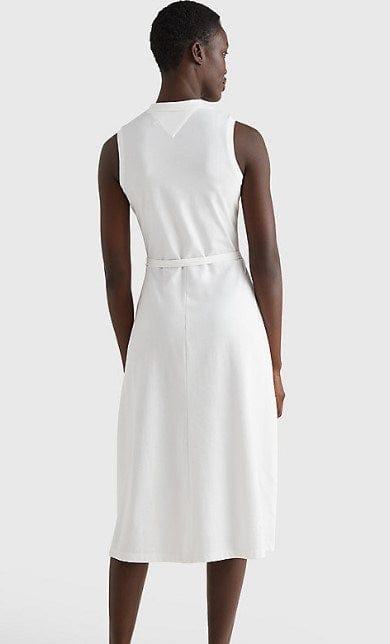 Tommy Hilfiger Womens Fit And Flare Sleeveless Polo Dress