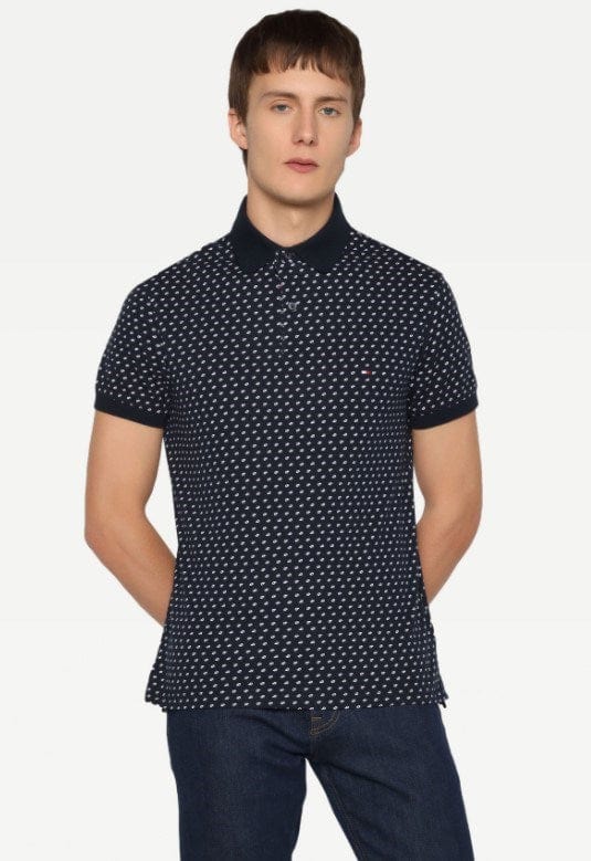Load image into Gallery viewer, Tommy Hilfiger Micro Print Short Sleeve Polo
