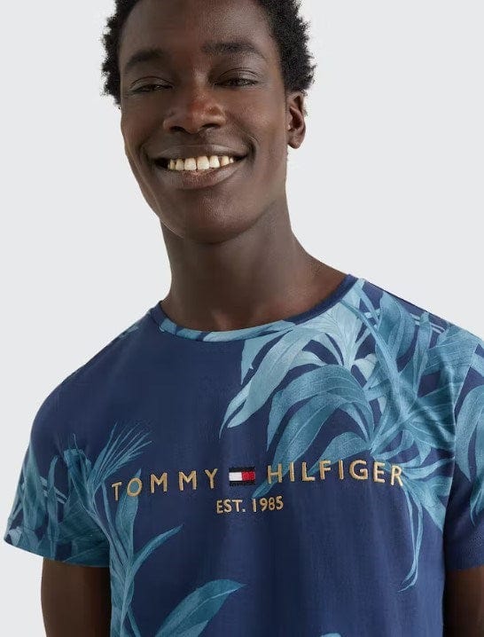 Load image into Gallery viewer, Tommy Hilfiger Mens Palm Floral Tommy Logo Tee
