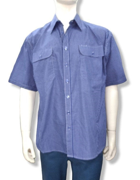 Bisley Mens Blue Small Check Shirt