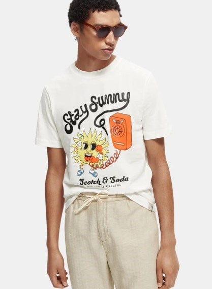 Scotch & Soda Mens Graphic organic jersey T-shirt