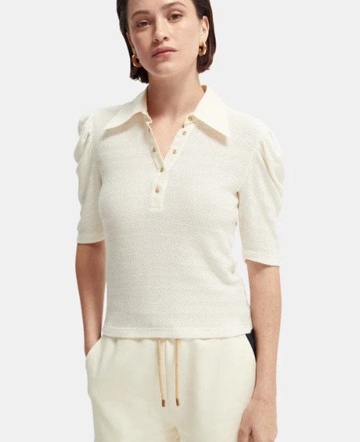 Scotch & Soda Womens Puff sleeve polo