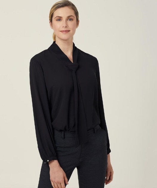 Load image into Gallery viewer, NNT Womens Georgie Tie Neck Blouse
