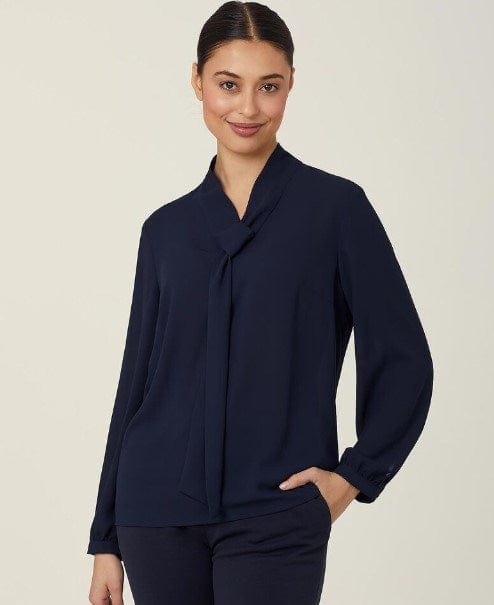 Load image into Gallery viewer, NNT Womens Georgie Tie Neck Blouse
