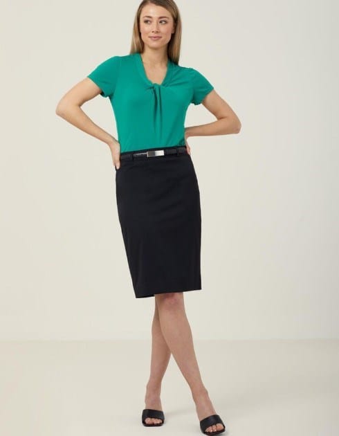 NNT Womens Poly Viscose Stretch Twill Mid Length Pencil Skirt