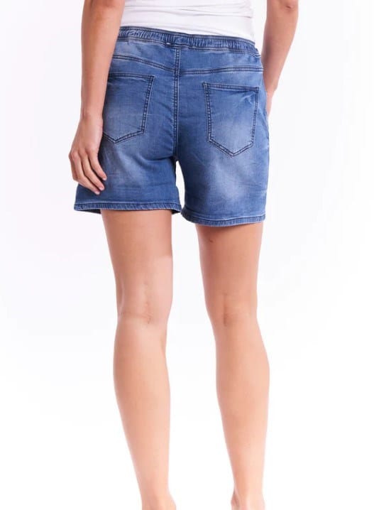 Load image into Gallery viewer, Betty Basics Womens Debbie Stretchy Denim Jogger Shorts
