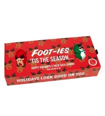 Load image into Gallery viewer, Fooot-Ies Holiday Holidays 3 Pack Gift Box
