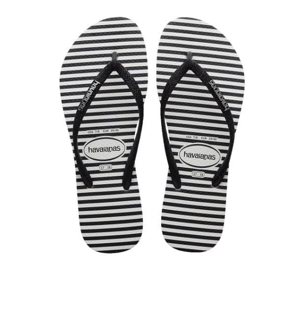 Load image into Gallery viewer, Havaianas Womens Slim Glitter Stripes Thongs
