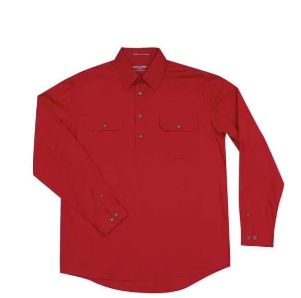 Just Country Mens Cameron 1/2 Button-Chilli