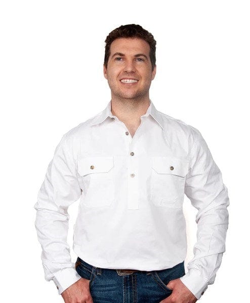 Load image into Gallery viewer, Just Country Mens Cameron 1/2 Button-White
