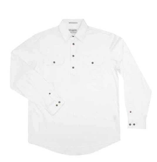 Just Country Mens Cameron 1/2 Button-White