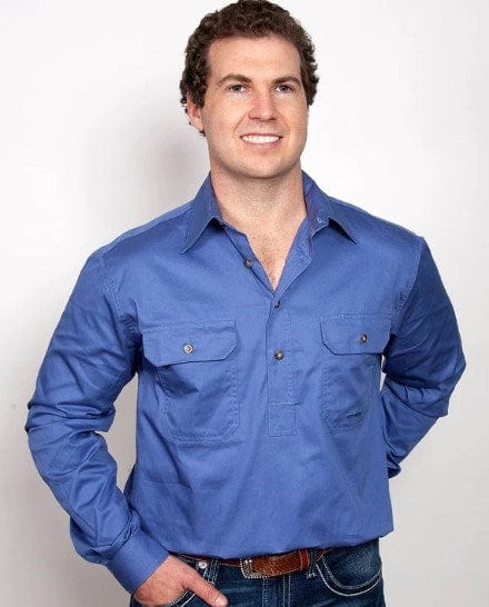 Load image into Gallery viewer, Just Country Mens Cameron 1/2 Button-Cobalt
