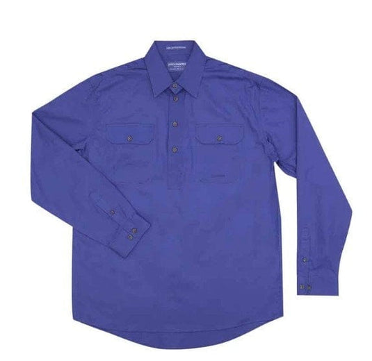 Just Country Mens Cameron 1/2 Button-Cobalt