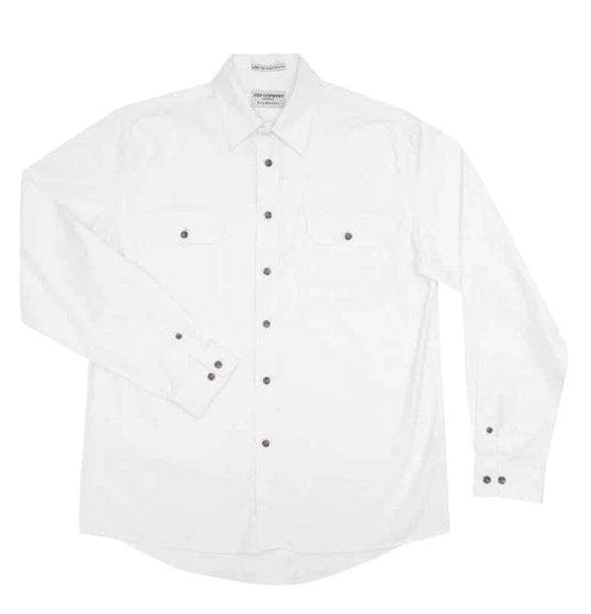 Just Country Mens Evan Full Button-White