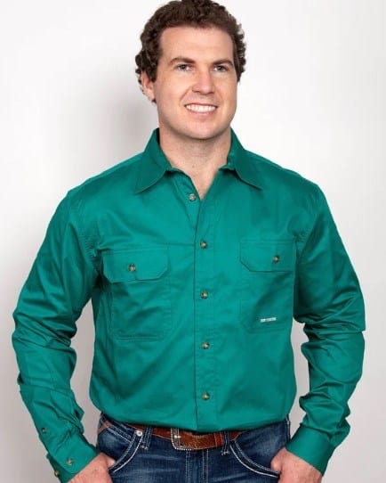 Load image into Gallery viewer, Just Country Mens Evan Full Button-Dark Green
