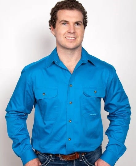 Load image into Gallery viewer, Just Country Mens Evan Full Button-Blue Jewel
