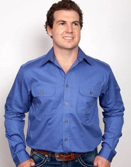 Load image into Gallery viewer, Just Country Mens Evan Full Button-Blue
